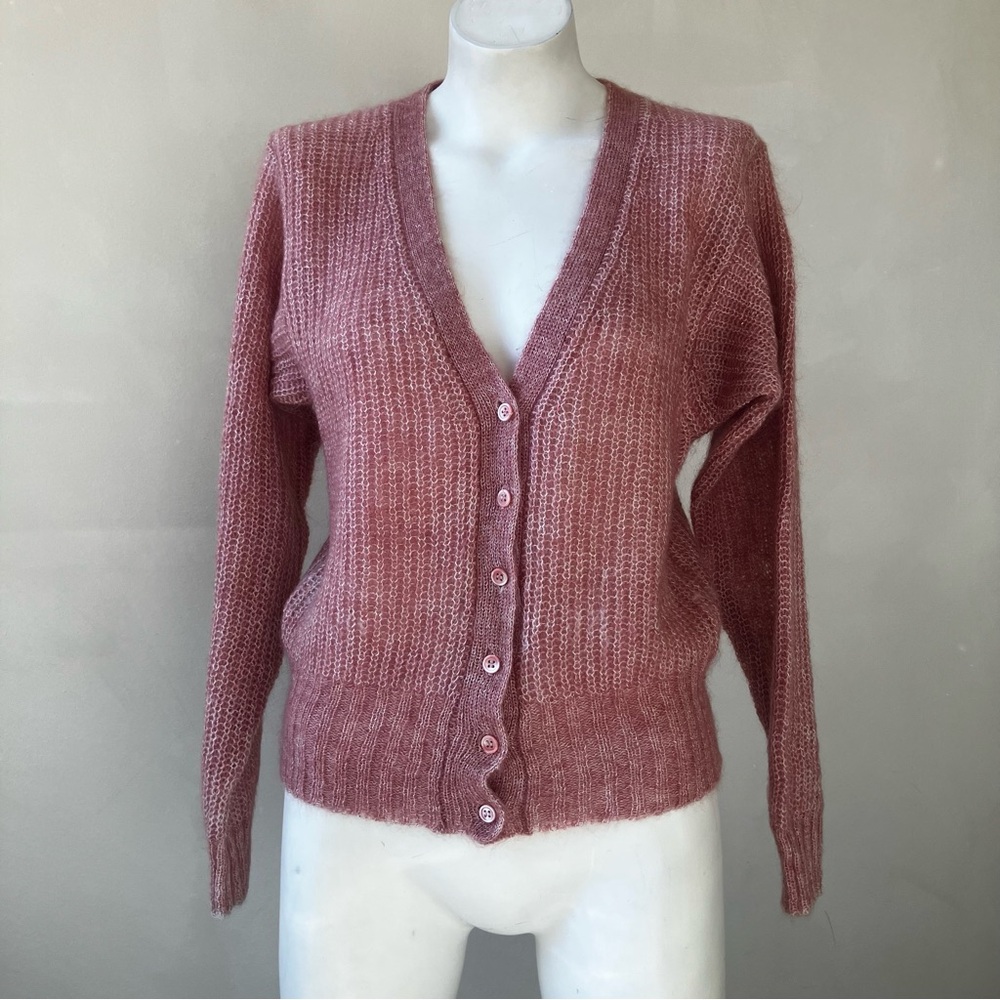 J.G Hook | Vintage Mohair Button Up Open Knit Sweater - Picture 2 of 6